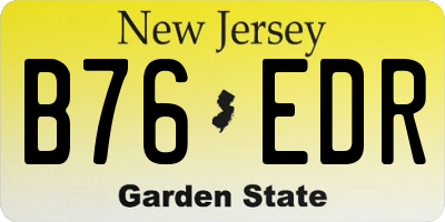 NJ license plate B76EDR
