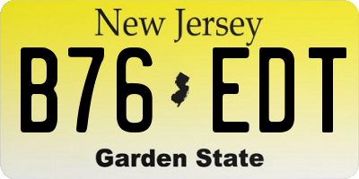 NJ license plate B76EDT