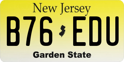 NJ license plate B76EDU