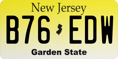 NJ license plate B76EDW