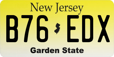 NJ license plate B76EDX