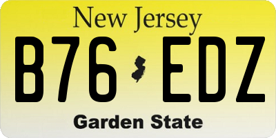 NJ license plate B76EDZ