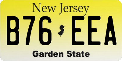 NJ license plate B76EEA