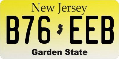 NJ license plate B76EEB