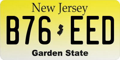 NJ license plate B76EED