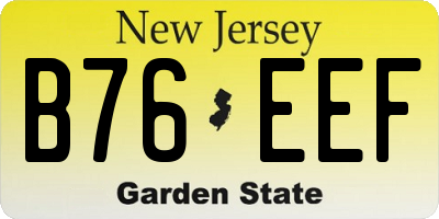 NJ license plate B76EEF
