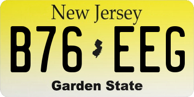 NJ license plate B76EEG