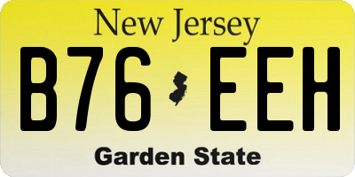 NJ license plate B76EEH