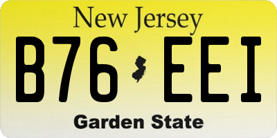 NJ license plate B76EEI