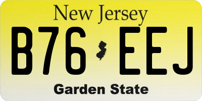 NJ license plate B76EEJ