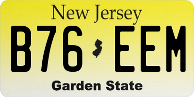 NJ license plate B76EEM