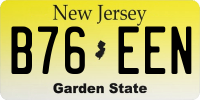 NJ license plate B76EEN