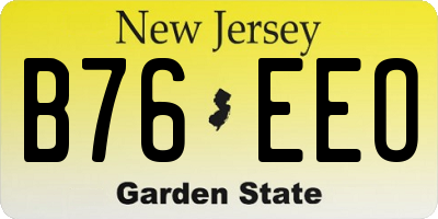 NJ license plate B76EEO