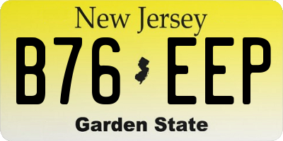 NJ license plate B76EEP