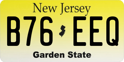 NJ license plate B76EEQ