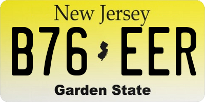 NJ license plate B76EER