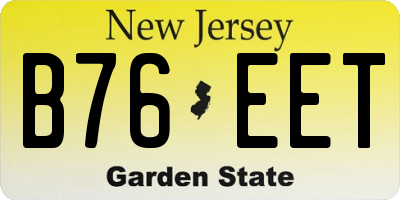 NJ license plate B76EET
