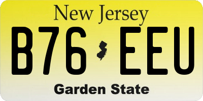 NJ license plate B76EEU