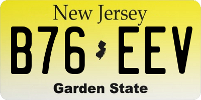 NJ license plate B76EEV