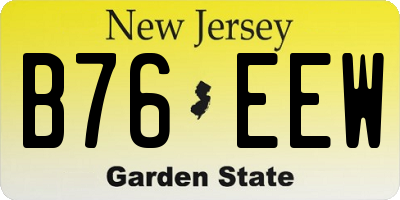 NJ license plate B76EEW
