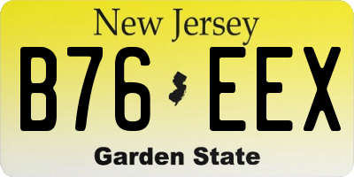 NJ license plate B76EEX