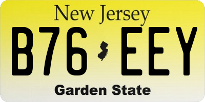 NJ license plate B76EEY