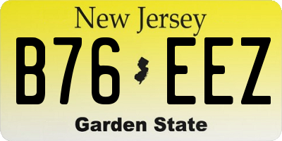 NJ license plate B76EEZ