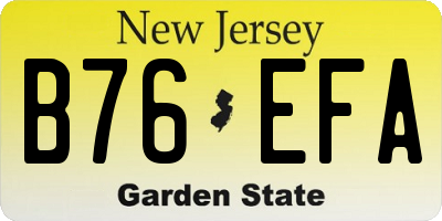 NJ license plate B76EFA