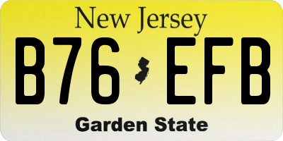 NJ license plate B76EFB