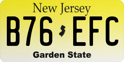NJ license plate B76EFC
