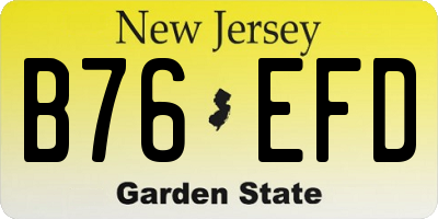 NJ license plate B76EFD