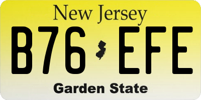 NJ license plate B76EFE