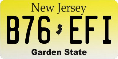 NJ license plate B76EFI