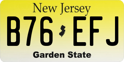 NJ license plate B76EFJ