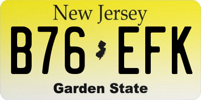 NJ license plate B76EFK