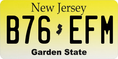 NJ license plate B76EFM
