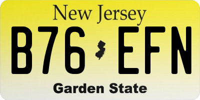 NJ license plate B76EFN