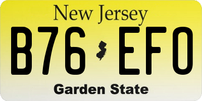 NJ license plate B76EFO