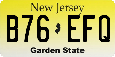 NJ license plate B76EFQ