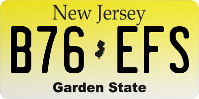 NJ license plate B76EFS