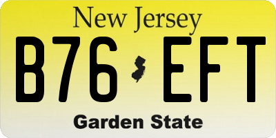 NJ license plate B76EFT