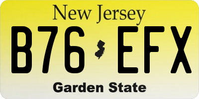 NJ license plate B76EFX