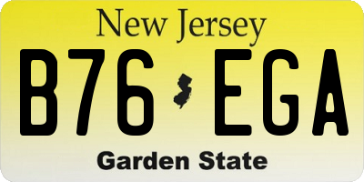 NJ license plate B76EGA