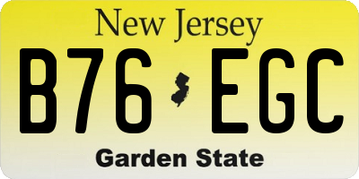 NJ license plate B76EGC