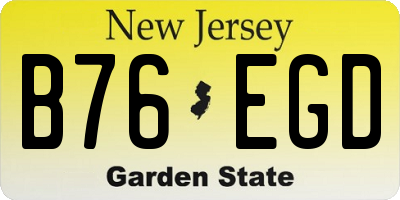 NJ license plate B76EGD
