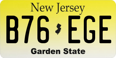 NJ license plate B76EGE