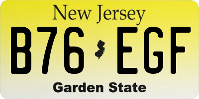 NJ license plate B76EGF