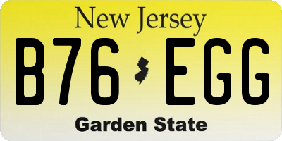 NJ license plate B76EGG