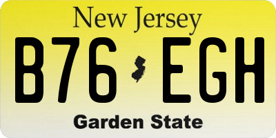 NJ license plate B76EGH