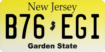 NJ license plate B76EGI